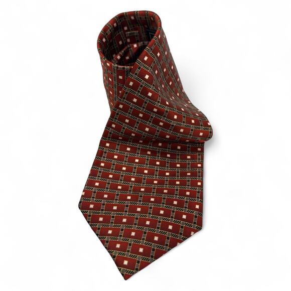 Ermenegildo Zegna Other - Ermenegildo Zegna Geometric Print Italian Silk Tie